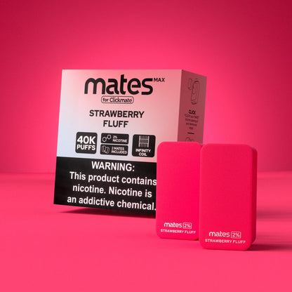 7Daze Clickmates | 5% Prefilled Mates MAX | (2-Pack) | Strawberry Fluff with packaging