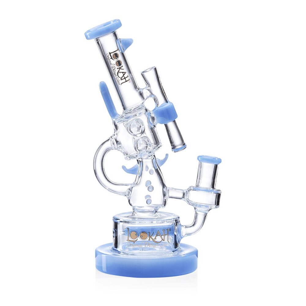 Lookah (Dab Rig) 10″ Cool Recycler Klein Handgun Water Pipe (WPC1007) - blue