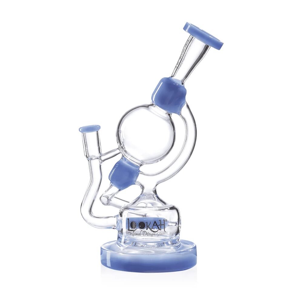 Lookah – Dab Rig 10” Recycler Unique Globe Water Pipe - Blue