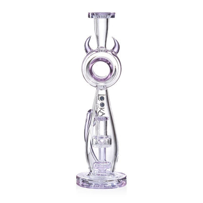 Lookah (Dab Rig) 12” Cute Percolator Elegant Cat Water Pipe (WPC1012) - purple