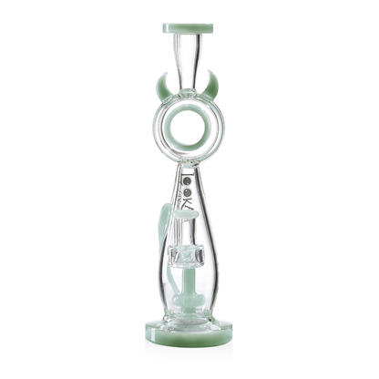 Lookah (Dab Rig) 12” Cute Percolator Elegant Cat Water Pipe (WPC1012) - green