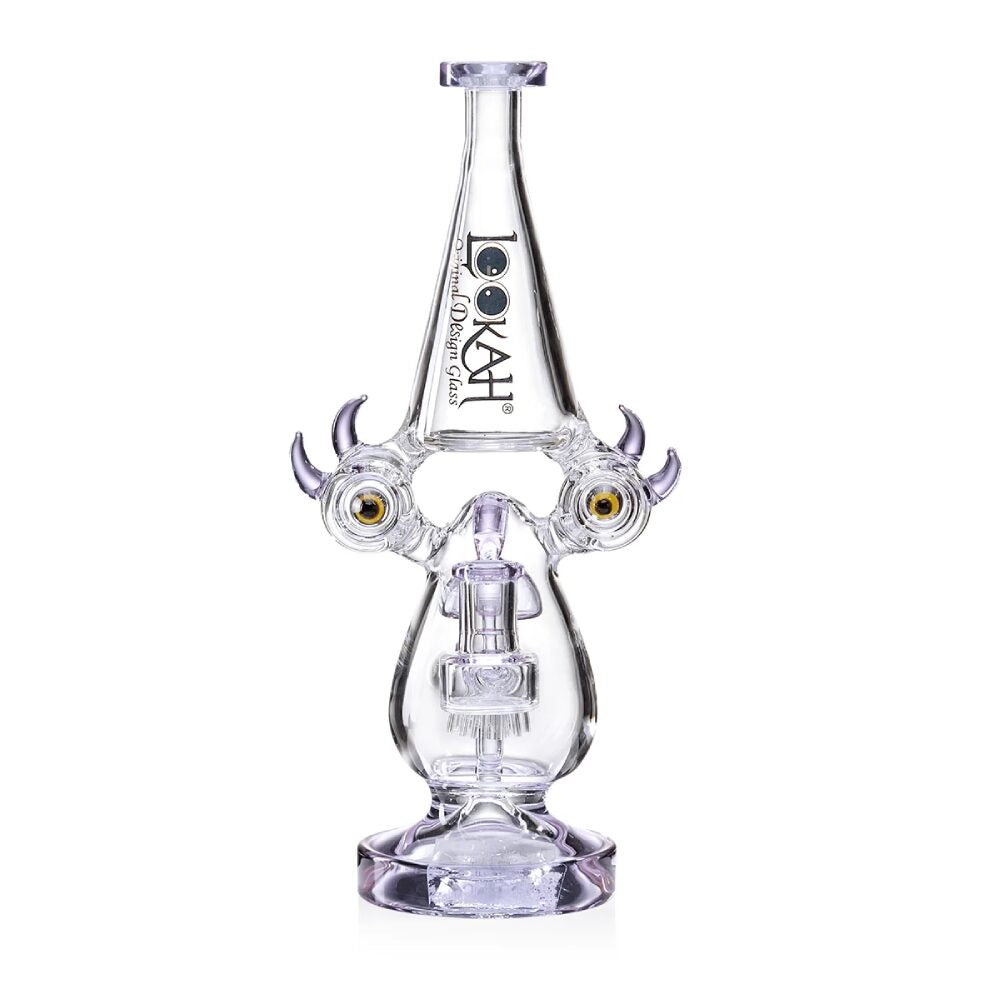 Lookah (Dab Rig) 12″ Recycler Color Rim Big Eyes Water Pipe (WPC1015) - purple