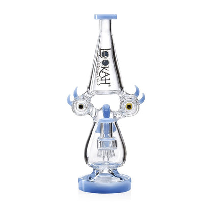 Lookah (Dab Rig) 12″ Recycler Color Rim Big Eyes Water Pipe (WPC1015) - blue