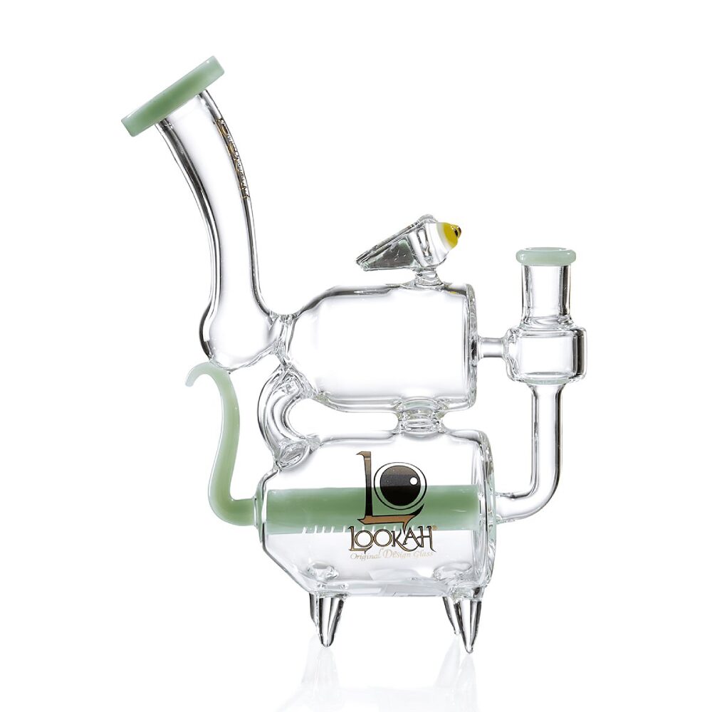 Lookah (Dab Rig) 9″ Cute Recycler Double Chamber Percolator Water Pipe (WPC1018) - green