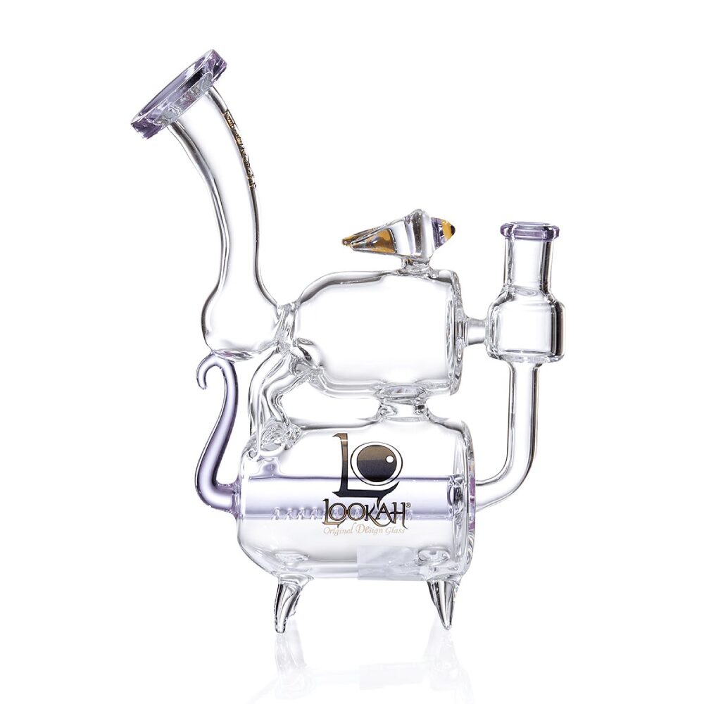 Lookah (Dab Rig) 9″ Cute Recycler Double Chamber Percolator Water Pipe (WPC1018) - purple