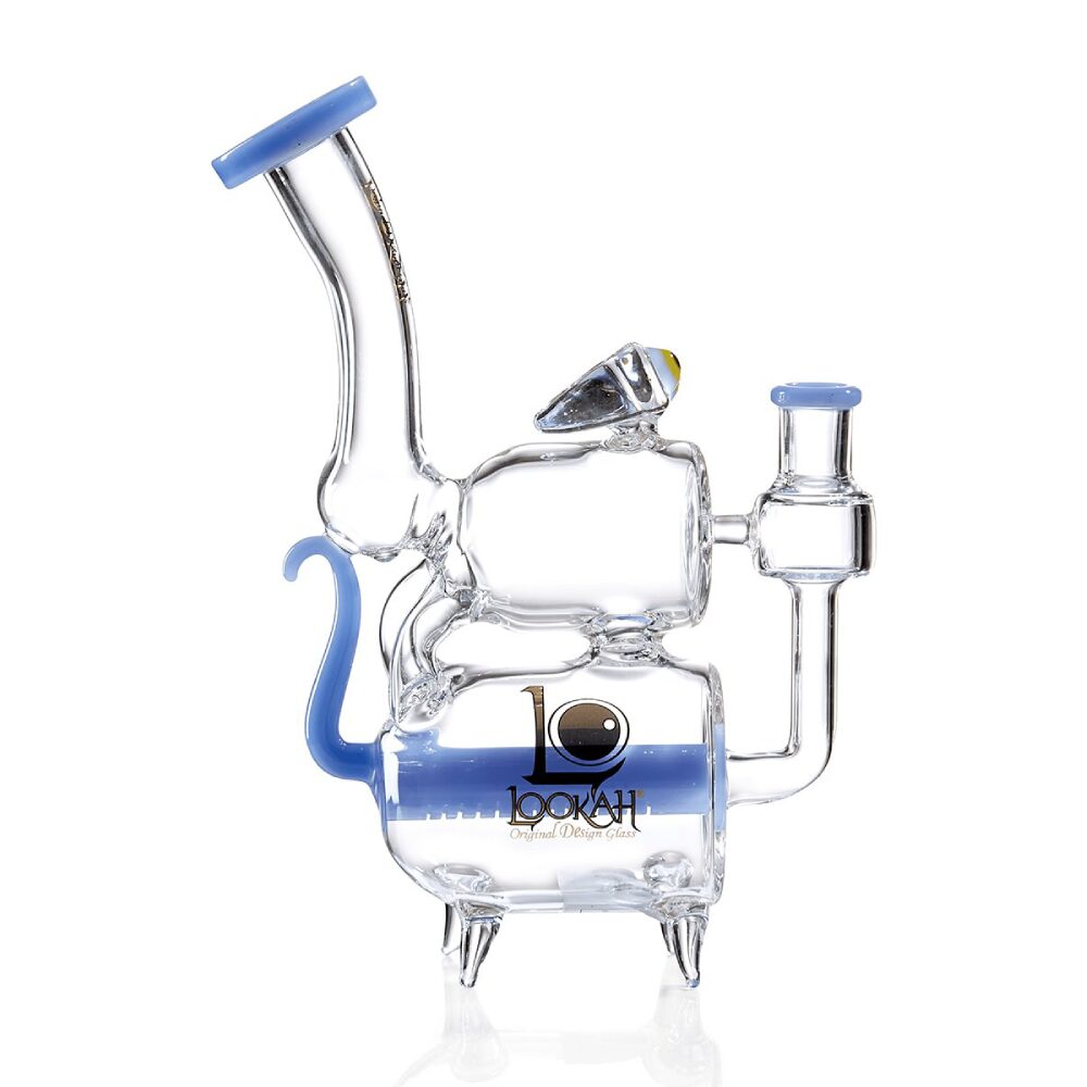 Lookah (Dab Rig) 9″ Cute Recycler Double Chamber Percolator Water Pipe (WPC1018) - blue