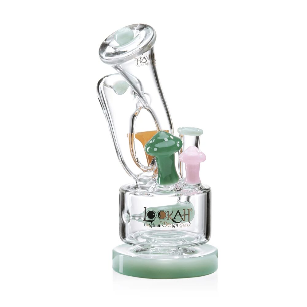 Lookah (Dab Rig) 9” Cute Recycler Fairy Mushroom Water Pipe (WPC1019) - green