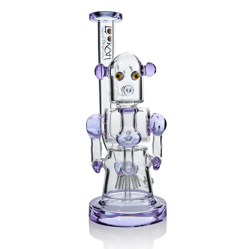 Lookah (Dab Rig) 12″ Recycler Robotic Glass Water Pipe (WPC2020) - purple