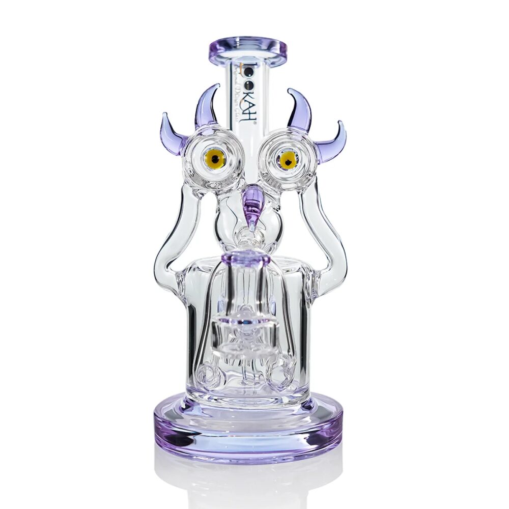 Lookah (Dab Rig) 8″ Recycler Double Inline Percolator Bird Water Pipe (WPC2021) - purple