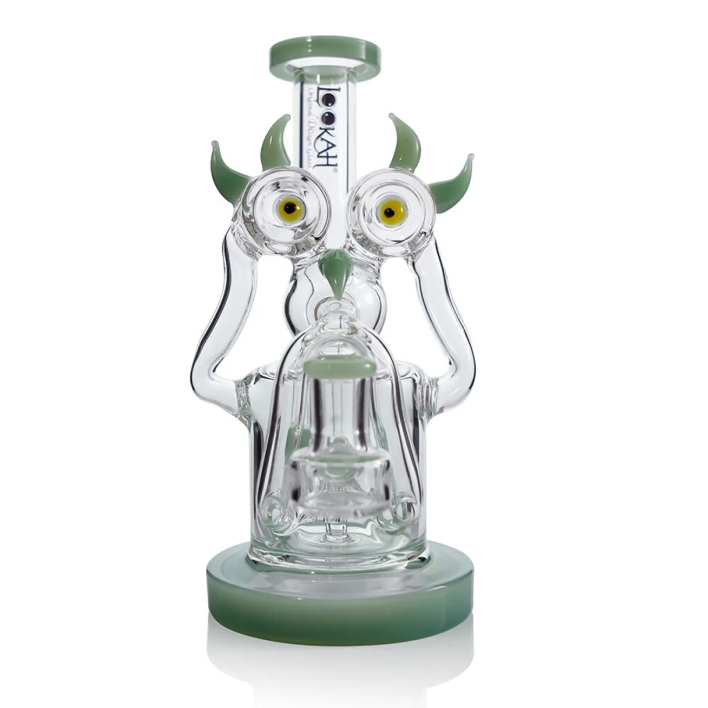 Lookah (Dab Rig) 8″ Recycler Double Inline Percolator Bird Water Pipe (WPC2021) - green