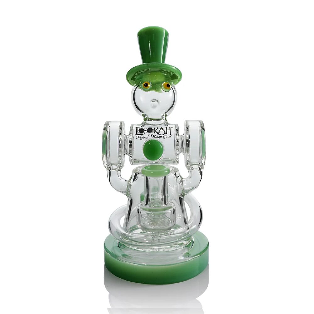 Lookah (Dab Rig) 9″ Recycler Gentleman Robot Water Pipe (WPC2028) - green