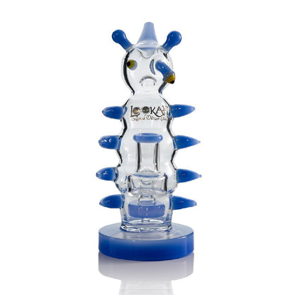 Lookah (Dab Rig) 8” Mini Cool Grumpy Caterpillar Water Pipe (WPC2030) - blue