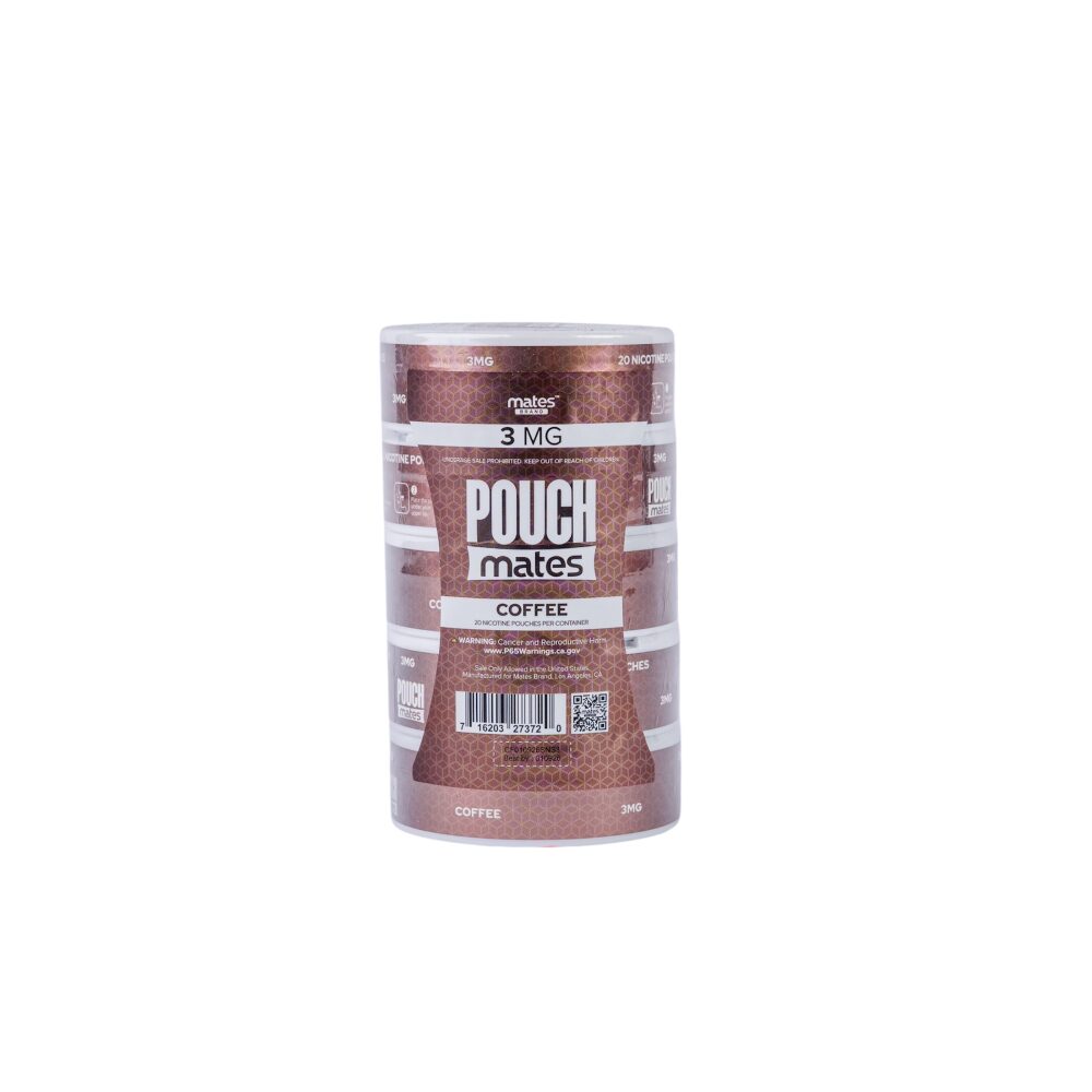 PouchMates (DSPLY 5pc)(Nic Pouch)(20ct Can) - Coffee 3mg