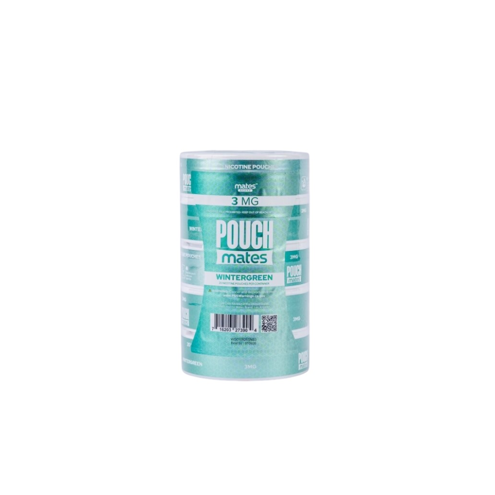 PouchMates (DSPLY 5pc)(Nic Pouch)(20ct Can) - Wintergreen 3mg