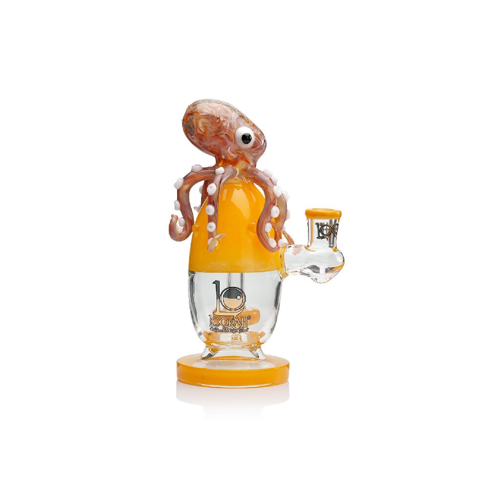 Lookah 10” Cute Unique Percolator Octopus Glass Bong (WPC1224) - yellow