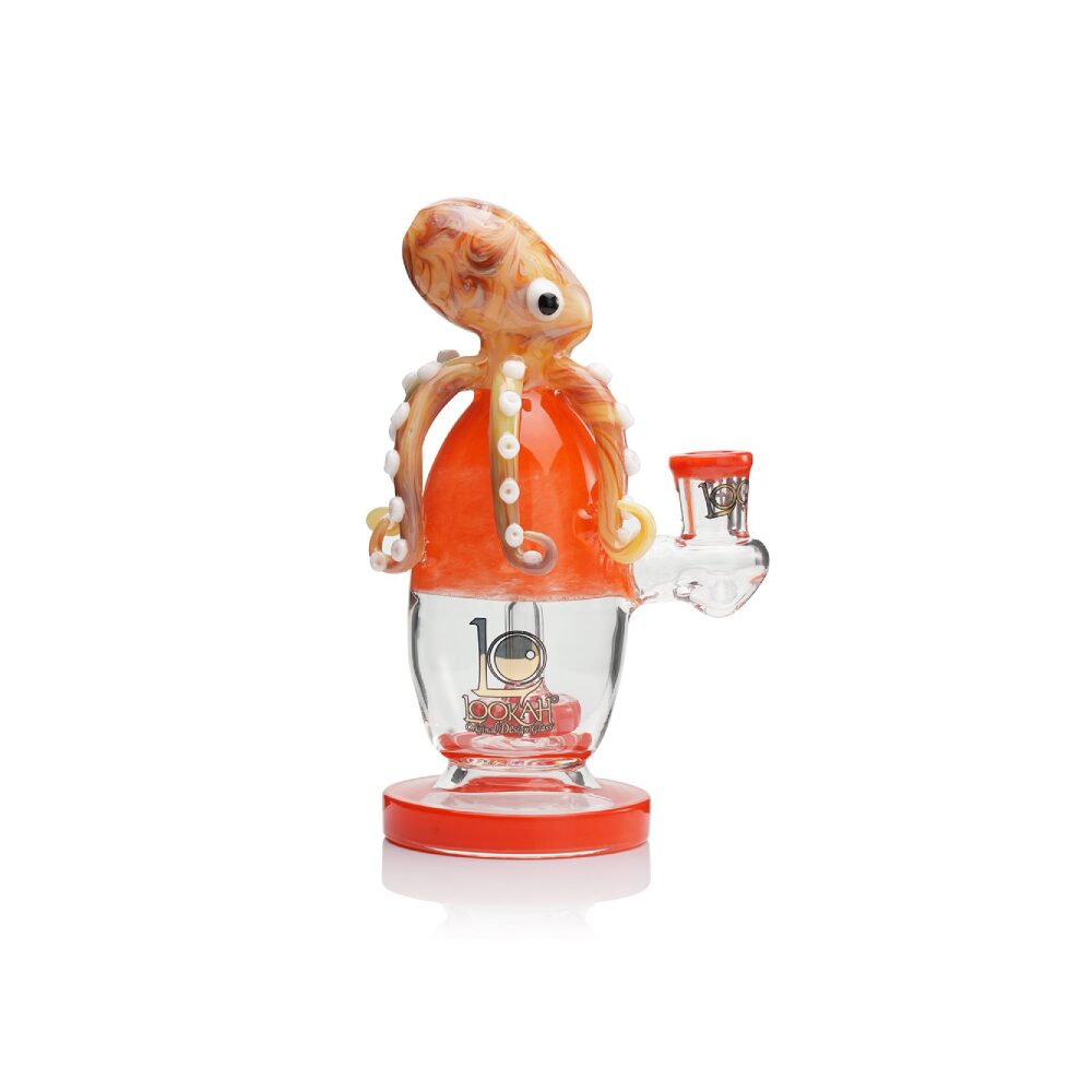 Lookah 10” Cute Unique Percolator Octopus Glass Bong (WPC1224) - orange