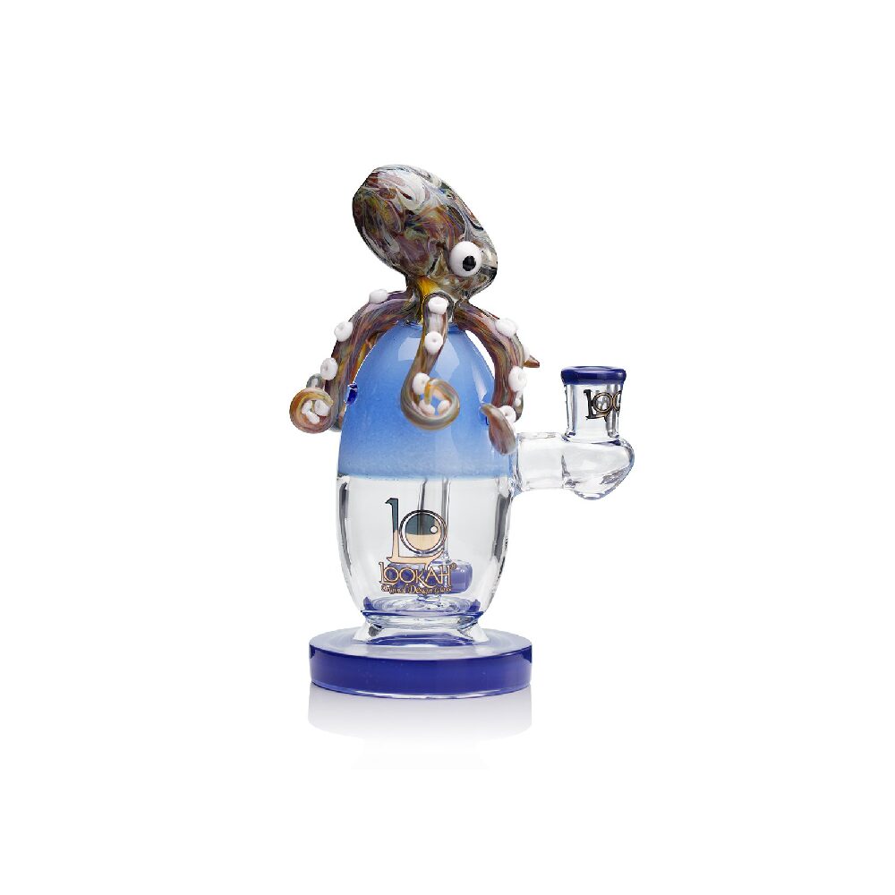 Lookah 10” Cute Unique Percolator Octopus Glass Bong (WPC1224) - water blue