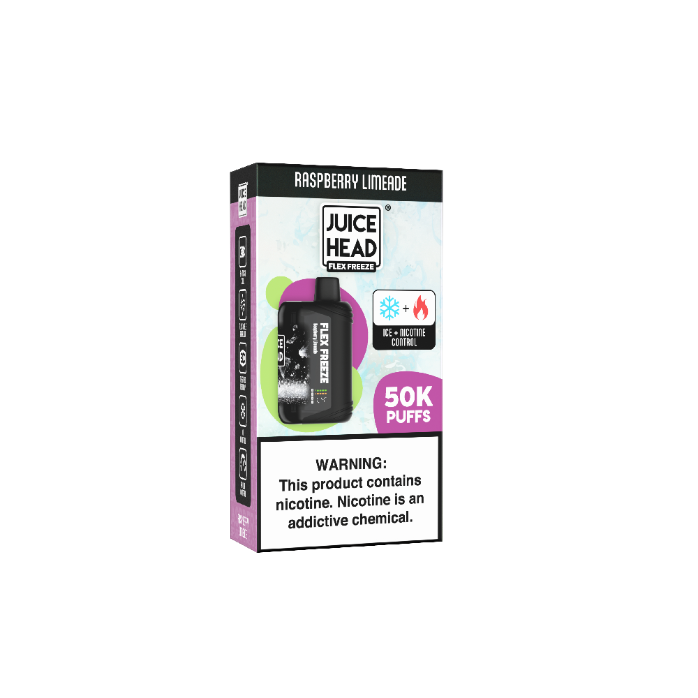 Juice Head Flex Freeze (Dispo) (50000Puff)(24mL) | Raspberry Limeade with packaging