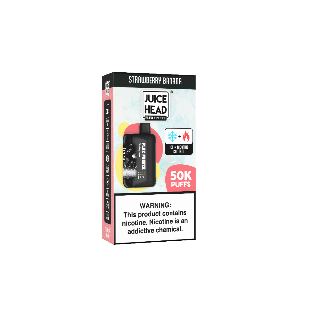 Juice Head Flex Freeze (Dispo) (50000Puff)(24mL) | Strawberry Banana with packaging