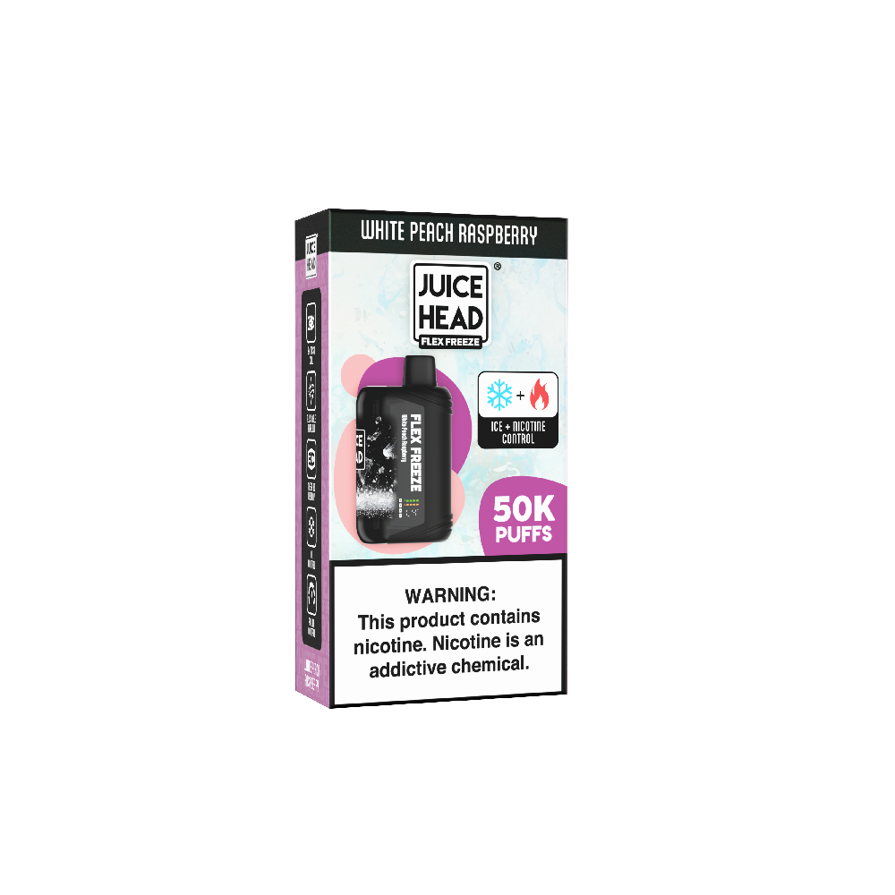 Juice Head Flex Freeze (Dispo) | 50000 Puff | 24mL | white peach rasberry with packaging