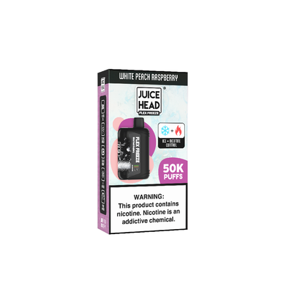 Juice Head Flex Freeze (Dispo) | 50000 Puff | 24mL | white peach rasberry with packaging