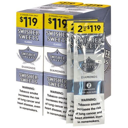 Swisher Sweets (DSPLY 15pc)(Cigar)(2-Pack) Classic - Diamond (SAS) with packaging