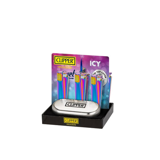 Clipper (DSPLY 12pc)(Lighter) CMKJ11 Jet Flame - Icy (SAS)