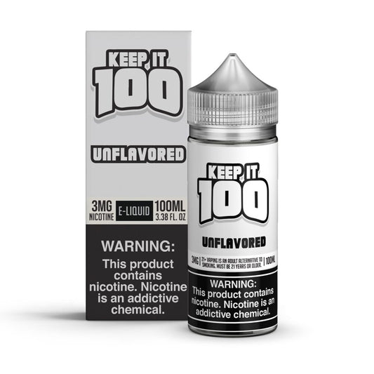 Unflavored by Keep It 100 TFN Series E-Liquid 100mL (Freebase) with Packaging