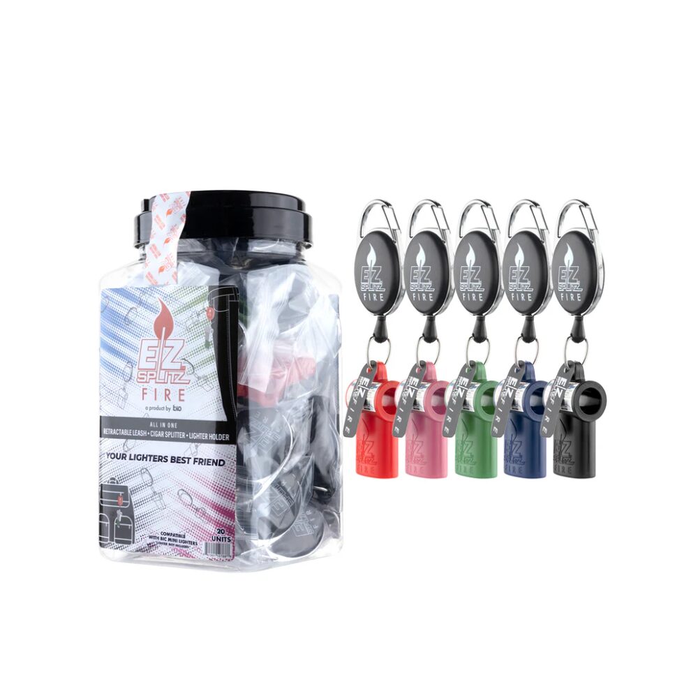 EZ Splitz (DSPLY 20pc)(Accessories) Blunt Splitter and Lighter Holder - Assorted Colors (SAS)

