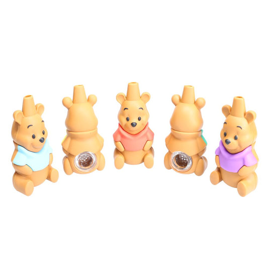 Non branded – Hand Pipe- 5-Pack SHP36 Brown Bear Silicone Hand Pipe – SAS Group Photo