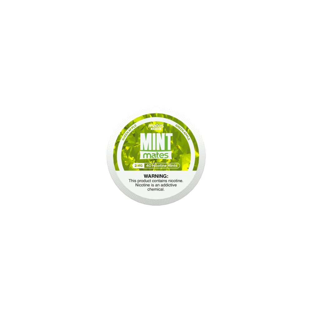 MintMates (DSPLY 5pc)(Nic Mints)(40ct Can)(SAS) - Green Apple 2mg