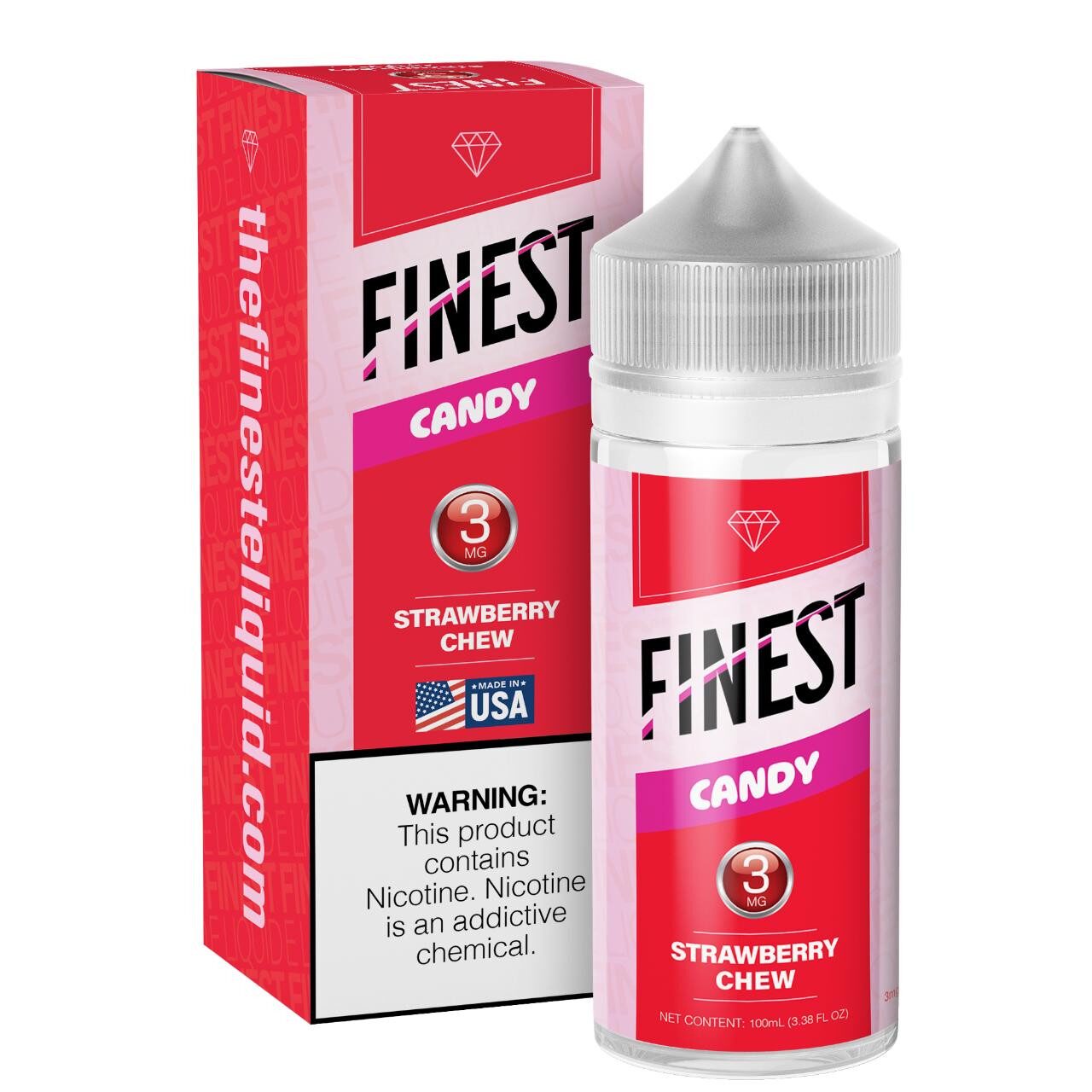 Strawberry Chew by Finest E-Liquid 100mL (Freebase) with packaging