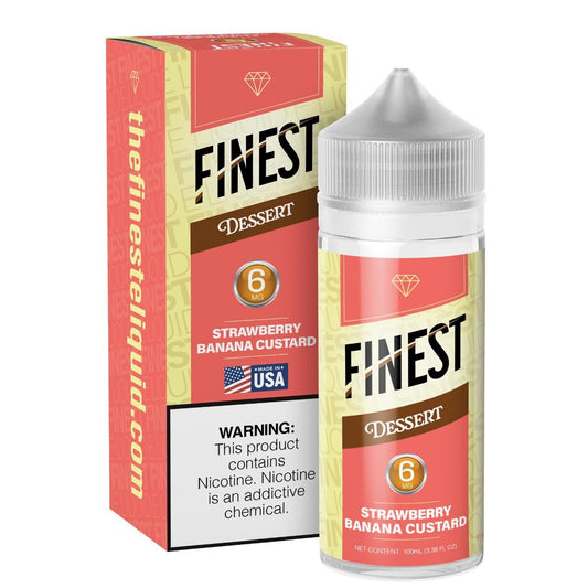Strawberry Banana Custard by Finest E-Liquid 100mL (Freebase) with packaging