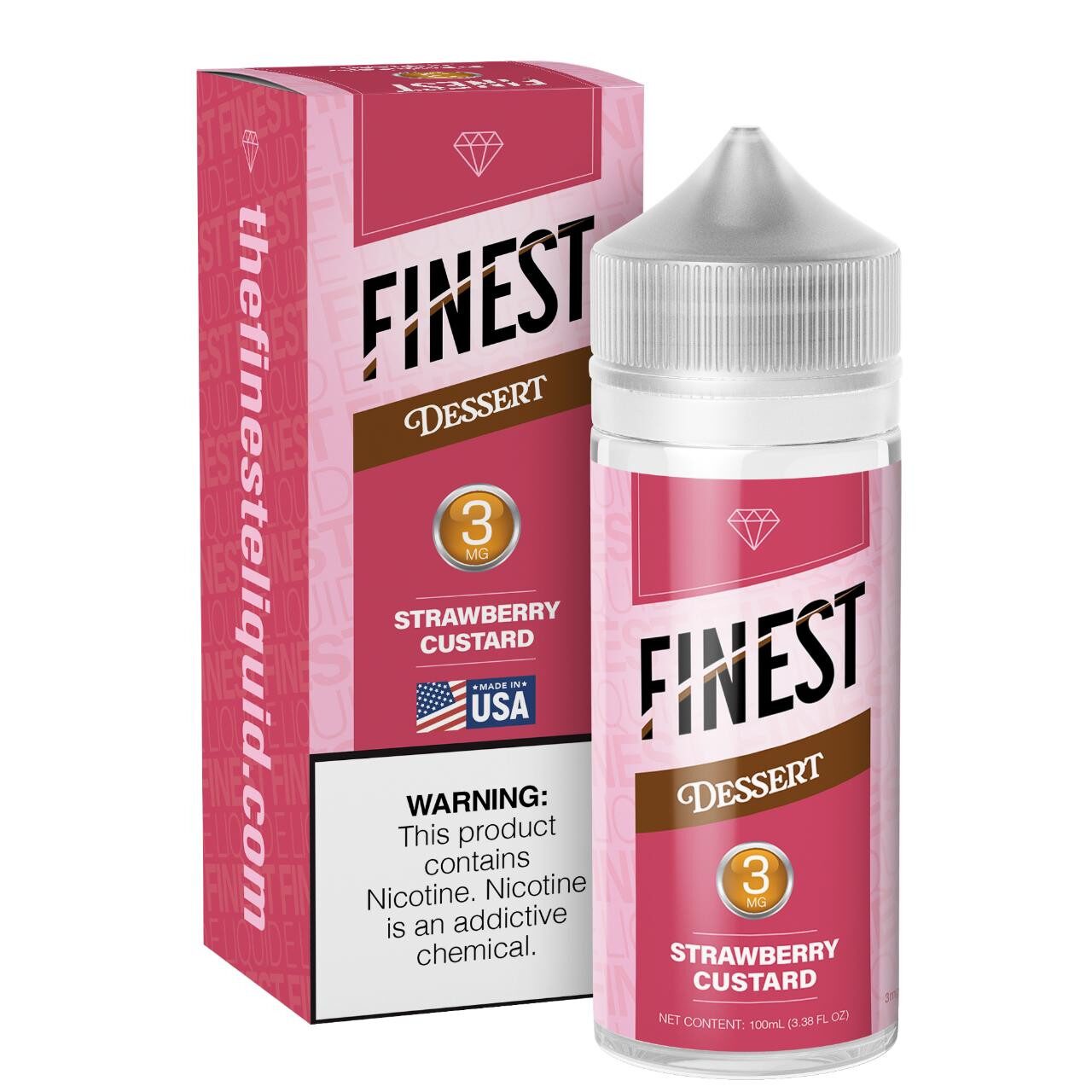 Strawberry Custard by Finest E-Liquid 100mL (Freebase) with packaging