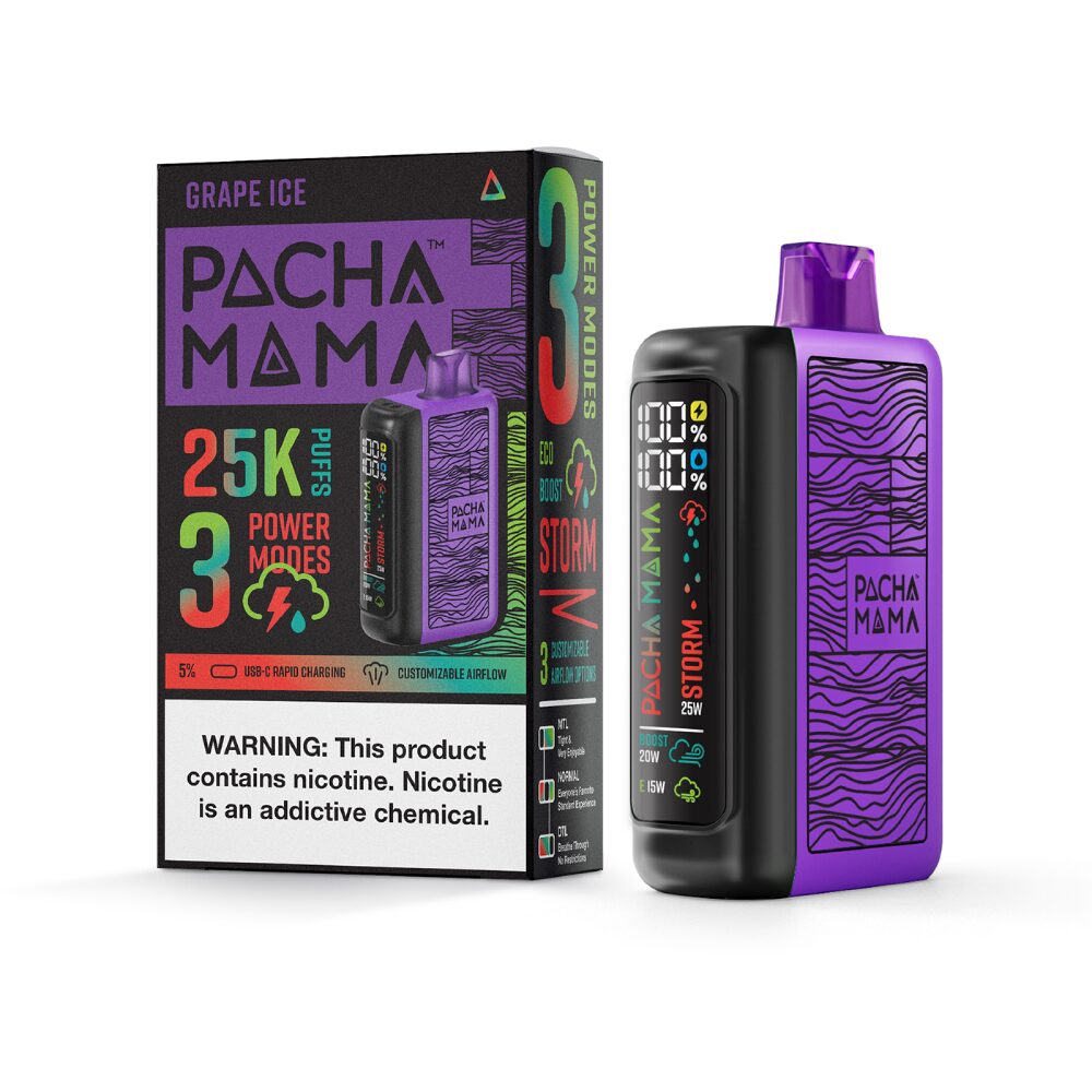 Pachamama 25k – Dispo- 25000Puff- 20mL Grape Ice with packaging