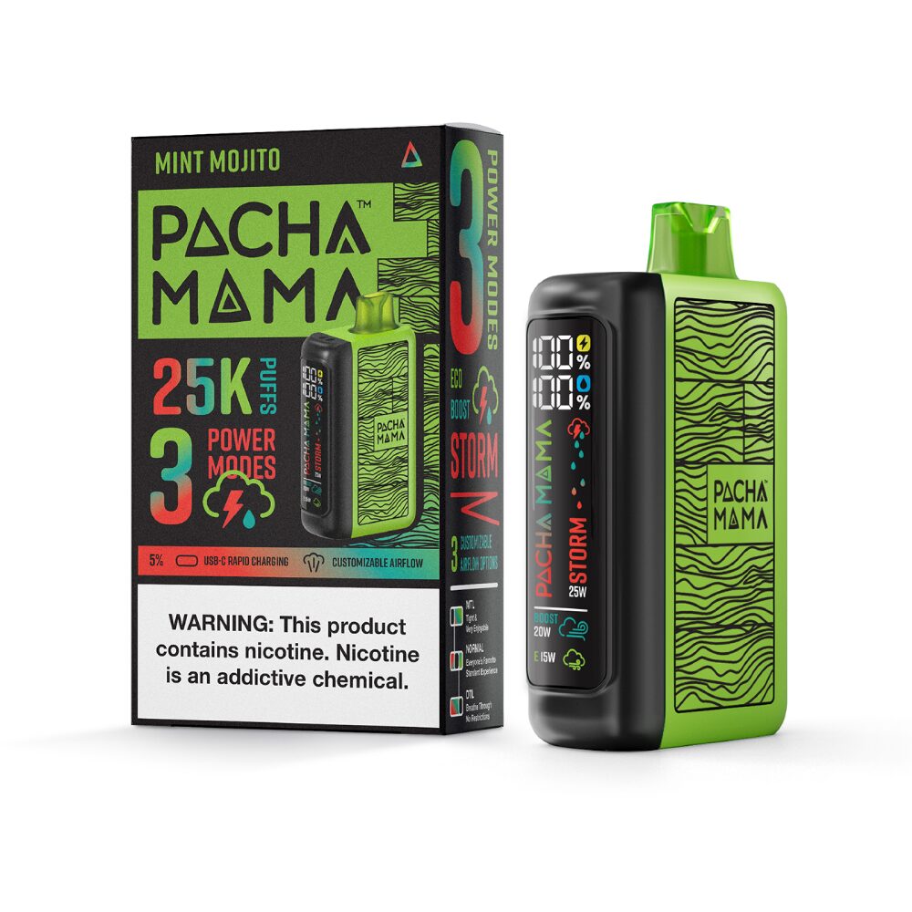 Pachamama 25k – Dispo- 25000Puff- 20mL Mint Mojito with packaging
