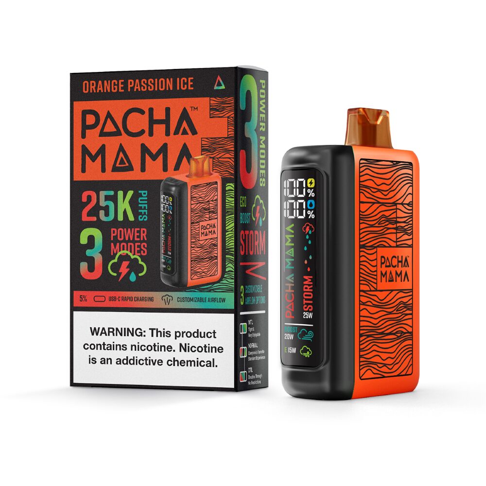 Pachamama 25k – Dispo- 25000Puff- 20mL Orange Passion Fruit with packaging