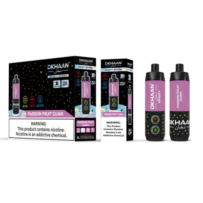 Dkhaan Infinity (Dispo) (25000Puff)(20mL) - Passion Fruit Guava with packaging