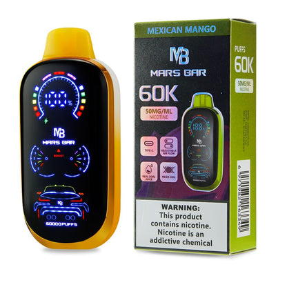 Mars Bar (Dispo)(60000Puff)(25ml)- Group Photo- Mexican Mango with packaging