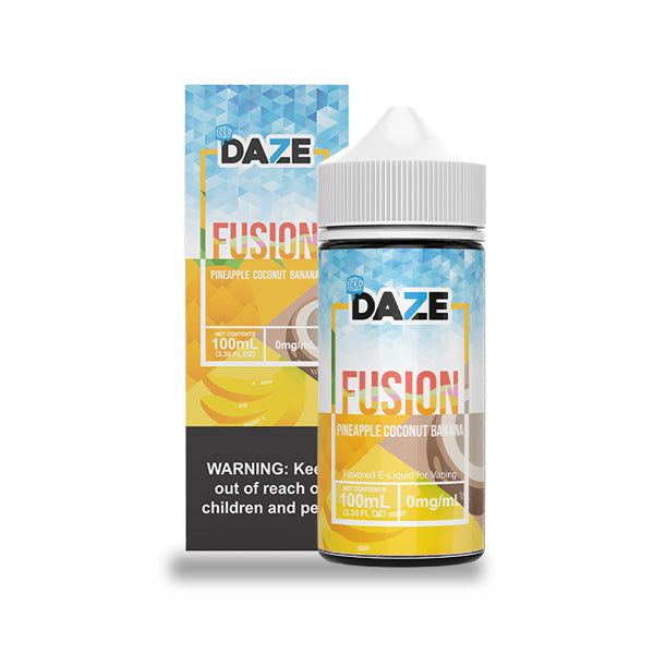 Pineapple Coconut Banana Iced by 7Daze Fusion 100mL with packaging