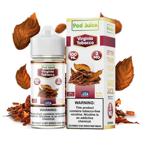 Virginia Tobacco - Pod Juice Series | 100mL with Packaging and background