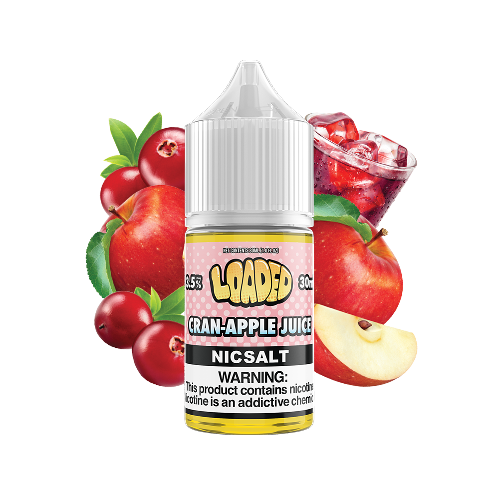 Cran-Apple Juice by LOADED Salt Series 30mL Bottle with Background 