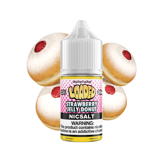 Strawberry Jelly Donut by LOADED Salt Series 30mL Bottle with Background 