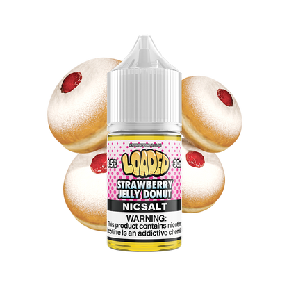 Strawberry Jelly Donut by LOADED Salt Series 30mL Bottle with Background 