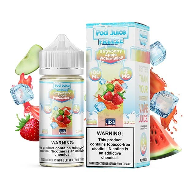 Strawberry Apple Watermelon Freeze by Pod Juice TFN Series 100mL with packaging