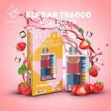 Elf Bar TE6000 Disposable | 6000 Puffs | 13mL | 40mg-50mg Strawberry Ice with Packaging