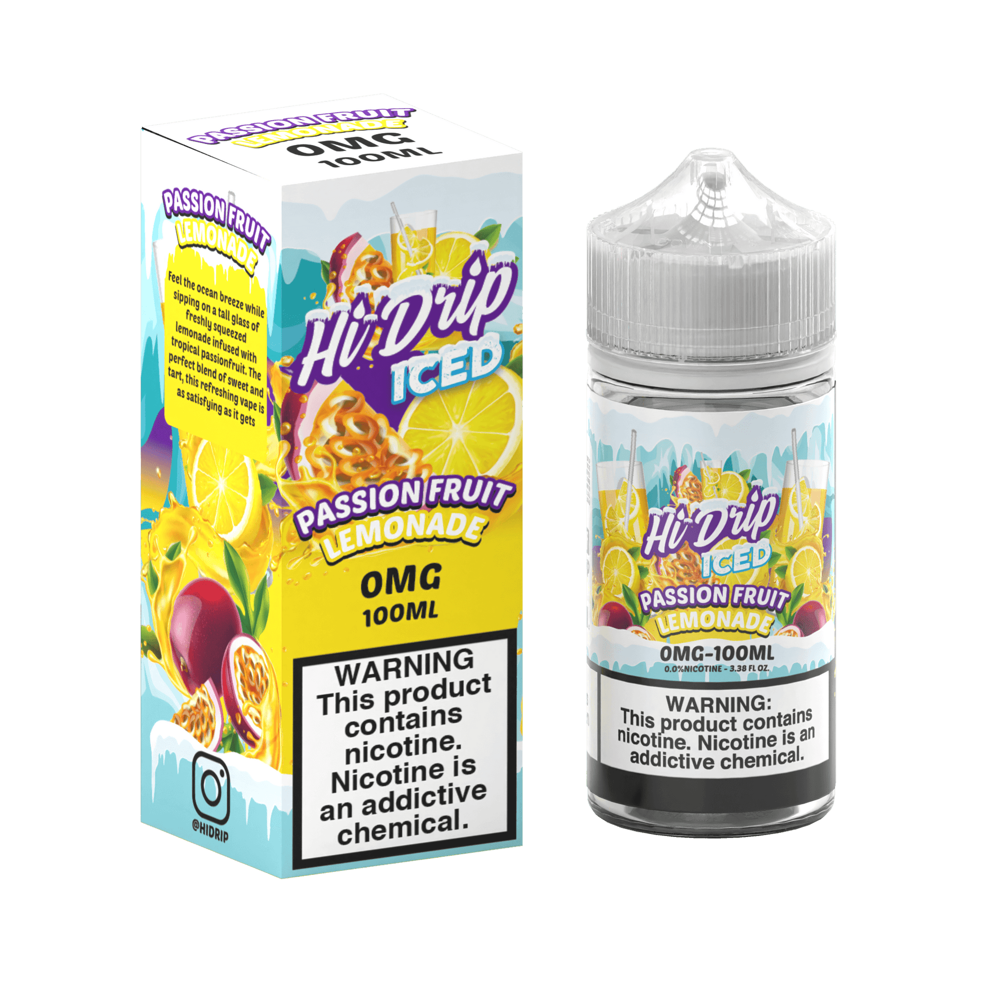 Passionfruit  Fruit Lemonade ICED by Hi Drip E-Juice 100mL with packaging