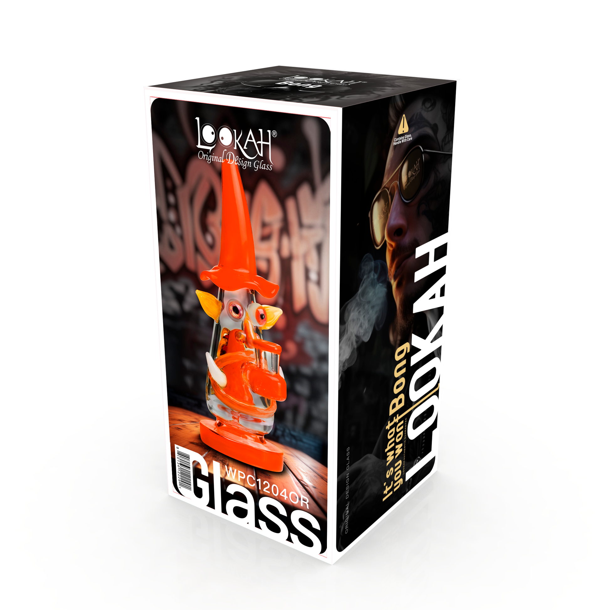 Lookah 9″ Mini Wizard Glass Dab Rig (WPC1204) - Orange