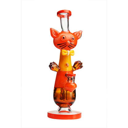 Lookah 12″ Cute Cat Gentleman Water Pipe | orange