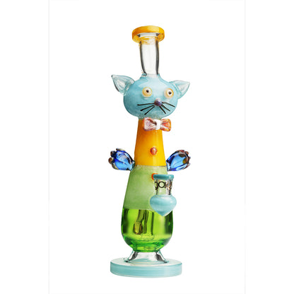 Lookah 12″ Cute Cat Gentleman Water Pipe | wathet blue